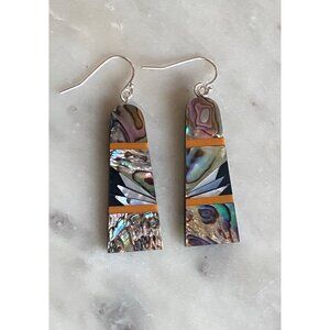 NEW Abalone Shell Mosaic Drop Earrings